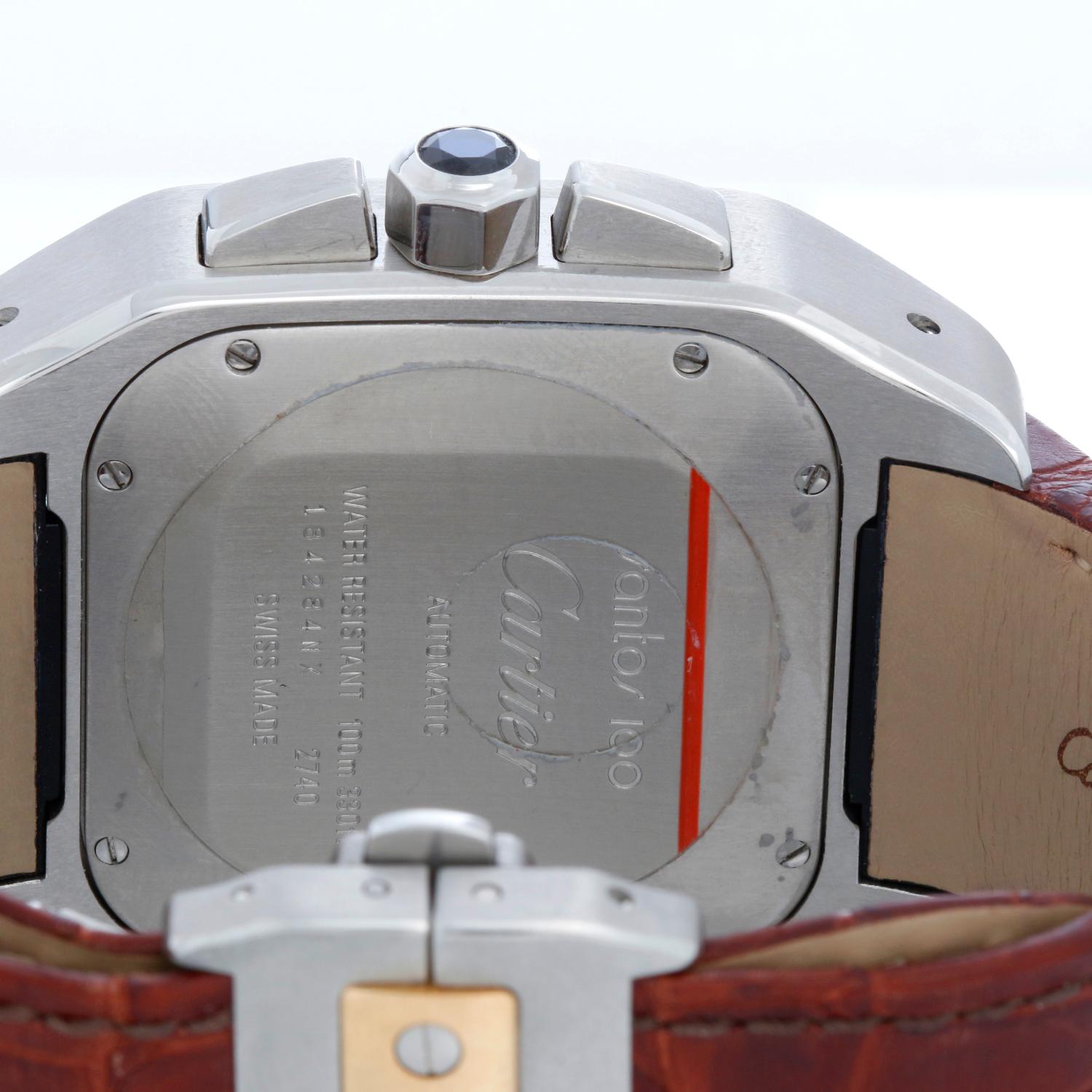 Cartier Santos 100 XL  Chronograph Zweifarbige Herrenuhr 2740 W2020005 im Angebot 1