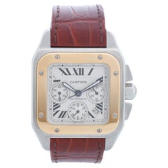 Cartier Santos 100 XL  Chronograph Two Tone Men's Watch 2740 W2020005