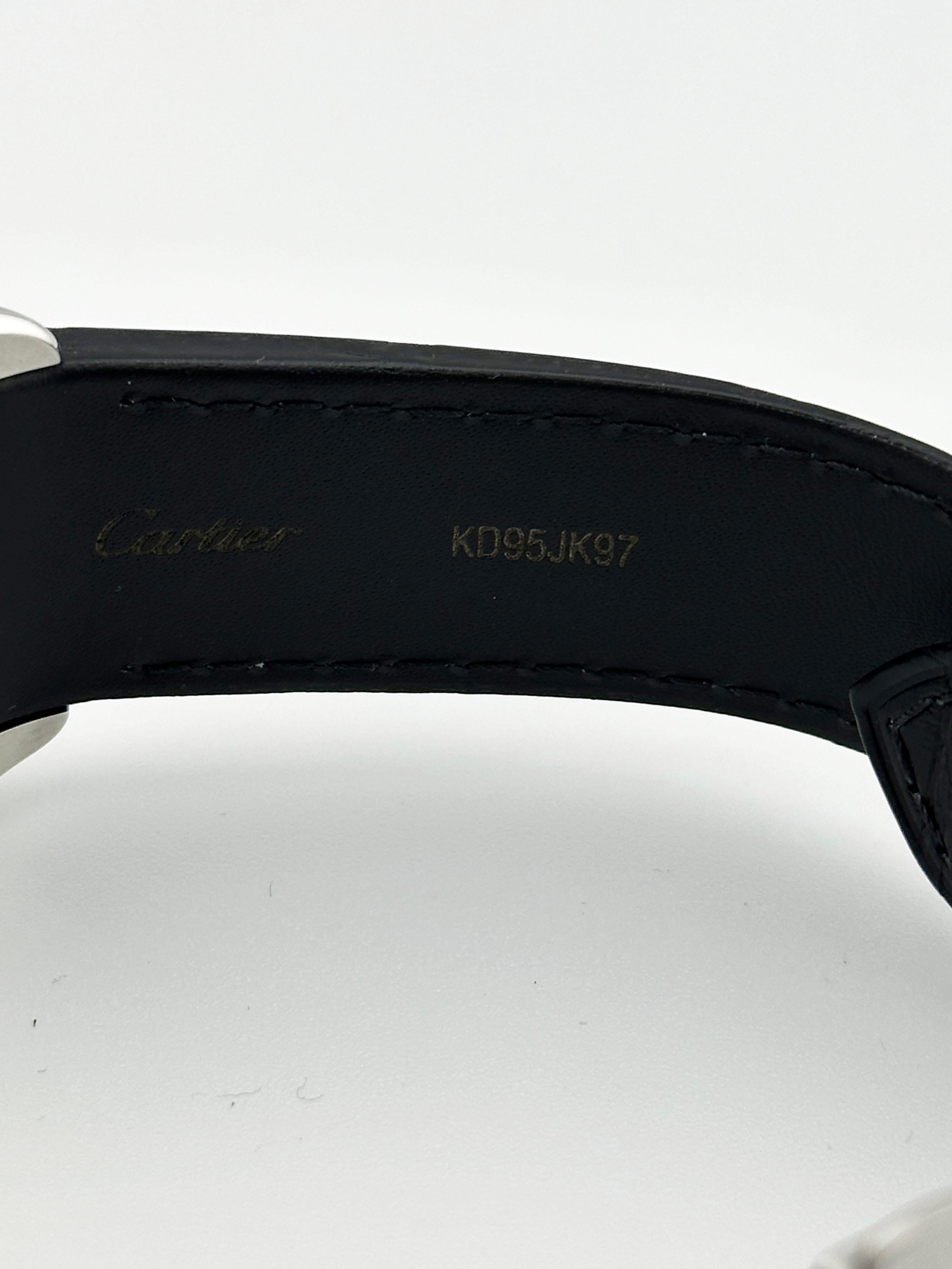 Cartier Santos 100 XL Ref 2656 Cinturino in pelle in acciaio inossidabile in vendita 5