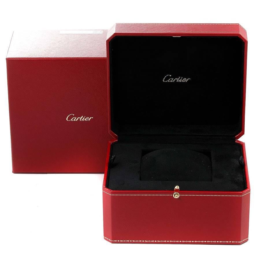 Cartier Santos 100 XL Silber Zifferblatt Chronograph Stahl Herrenuhr W20090X8 im Angebot 5