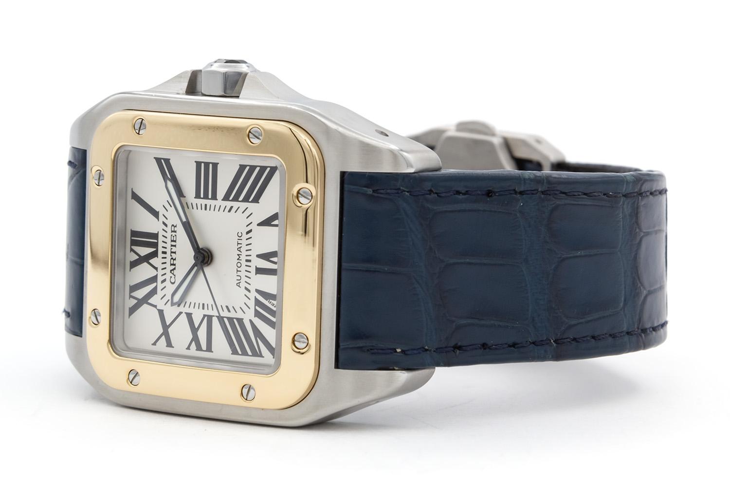 Contemporain Cartier Santos 100 XL en acier inoxydable et or 18k deux tons Boîte et papiers 2656 W20072X7