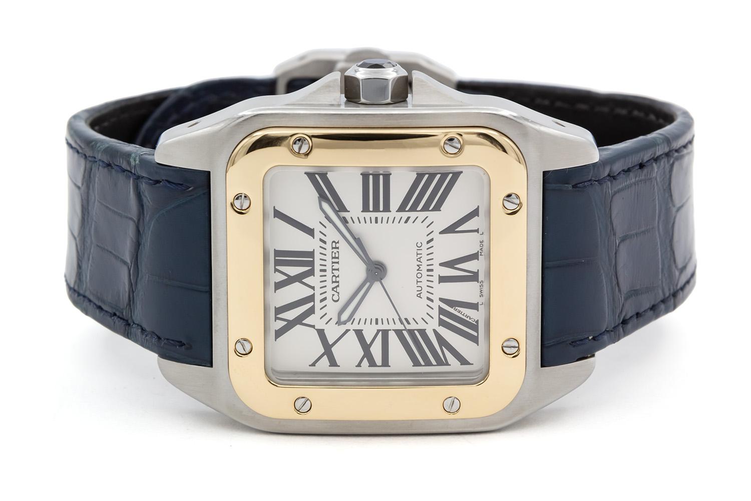 Cartier Santos 100 XL en acier inoxydable et or 18k deux tons Boîte et papiers 2656 W20072X7 4