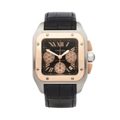 Cartier Santos 100 XL Stainless Steel and 18K Rose Gold 2740 OR W20090X8