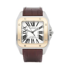 Cartier Santos 100 Xl Stainless Steel and Yellow Gold W20072X7 or 2656