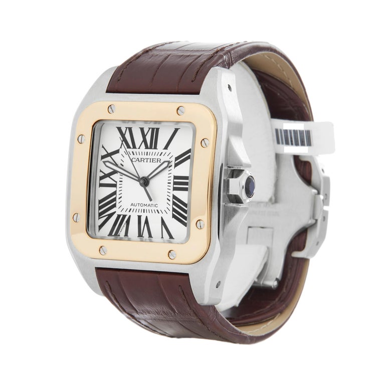 Cartier Santos 100 Xl Stainless Steel and Yellow Gold W20072X7 or 2656 ...