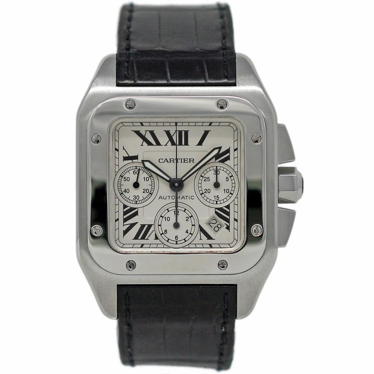 Cartier Santos 100 XL W20090X8 Stainless Steel Leather Automatic 2 Year ...