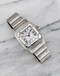Montre Cartier Santos 1564 à cadran romain blanc, années 1980