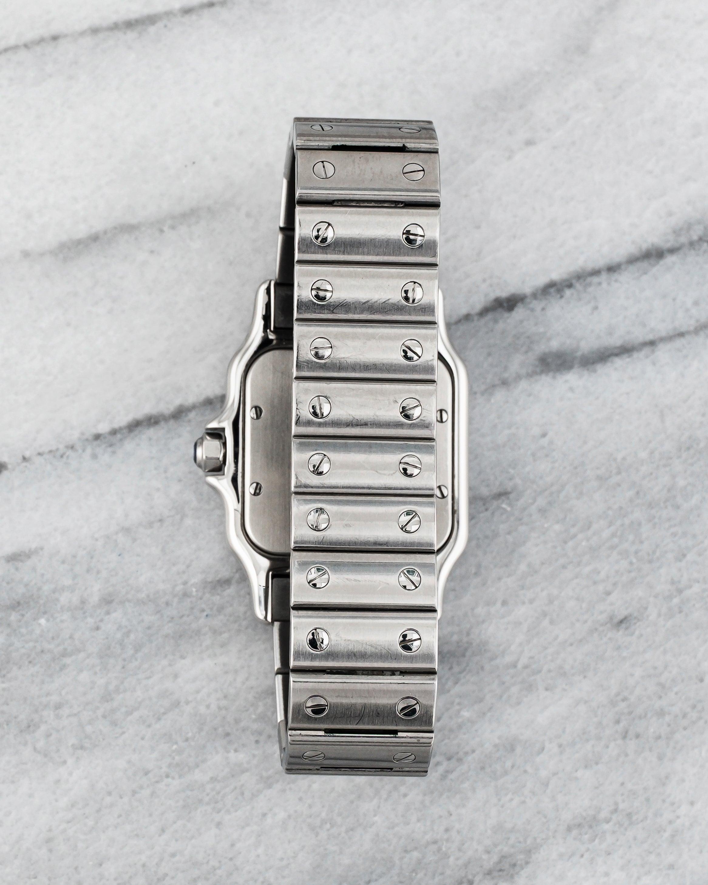 Montre Cartier Santos 1564 à cadran romain blanc, années 1980 Bon état - En vente à New York, NY