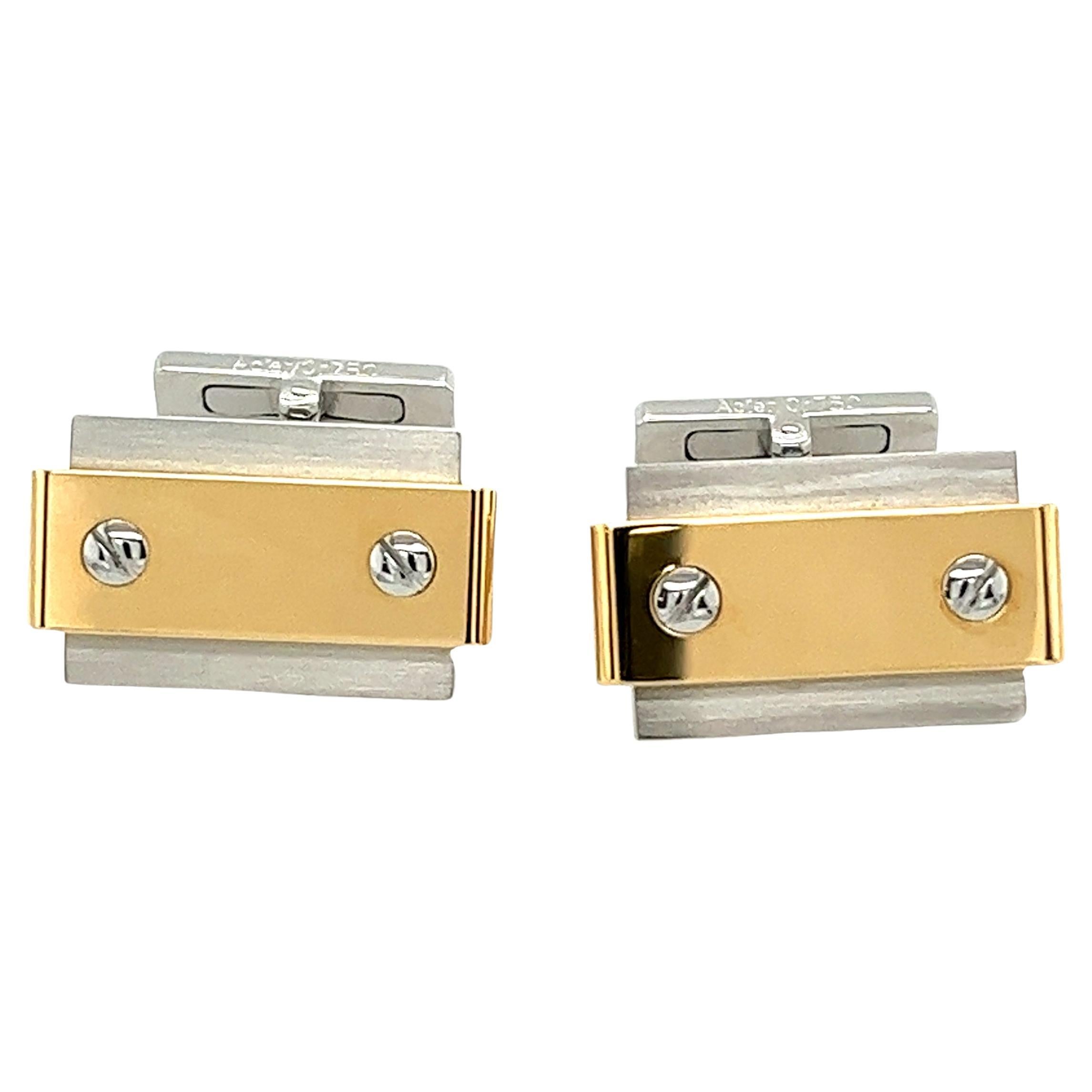 Cartier Santos 18ct Gold & Stainless Steel Acier Cufflinks