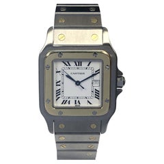 Cartier Santos 18k und Stahl Self Winding Große Armbanduhr mit Selbstaufzug