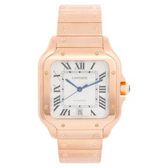 Cartier Santos Montre grande taille en or rose 18 carats pour homme WGSA0007