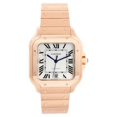 Cartier Santos Montre grande taille en or rose 18 carats pour homme WGSA0018