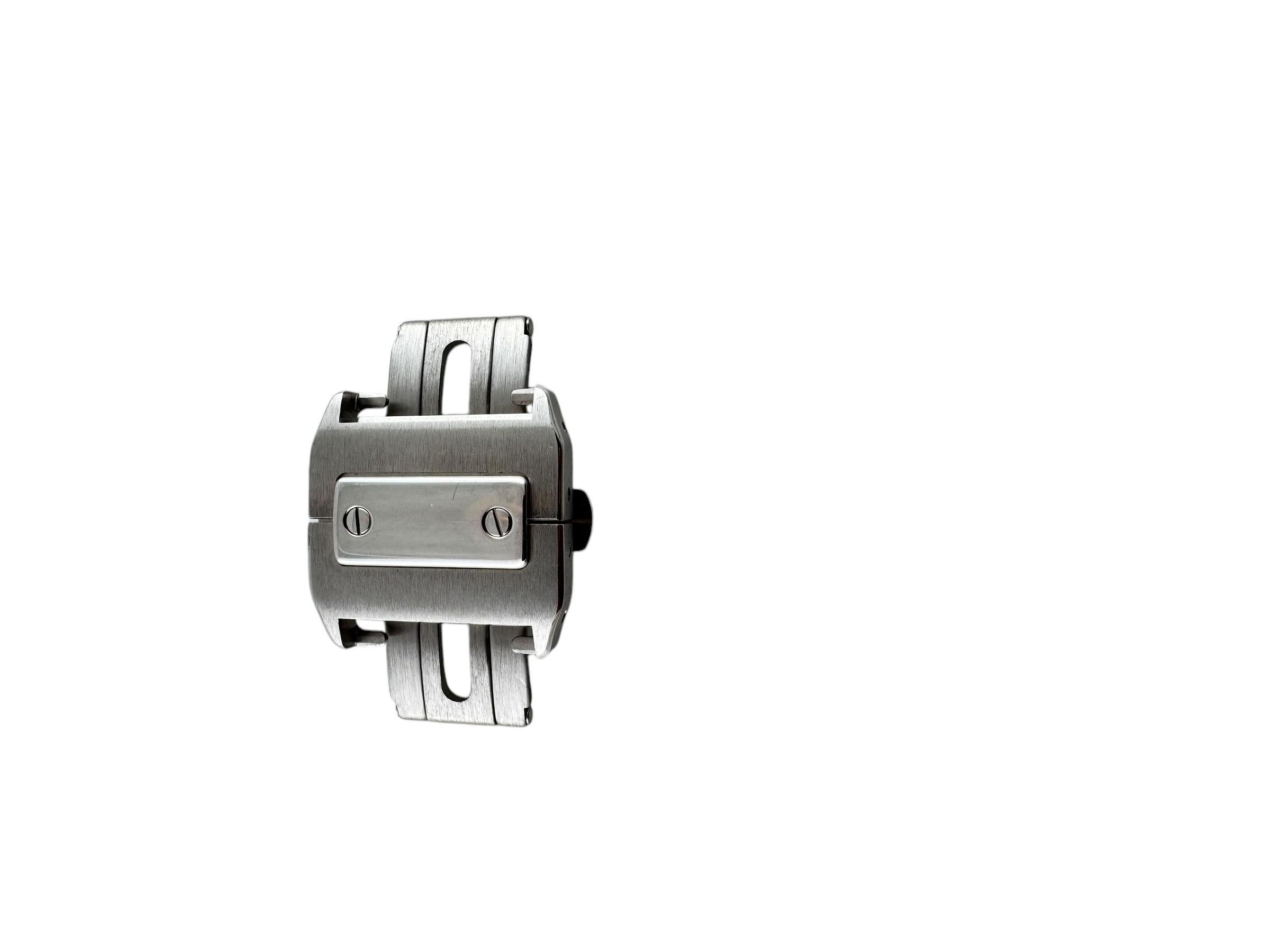 Contemporary Cartier Santos 18K White Gold Replacement Butterfly Folding Clasp #20663 For Sale