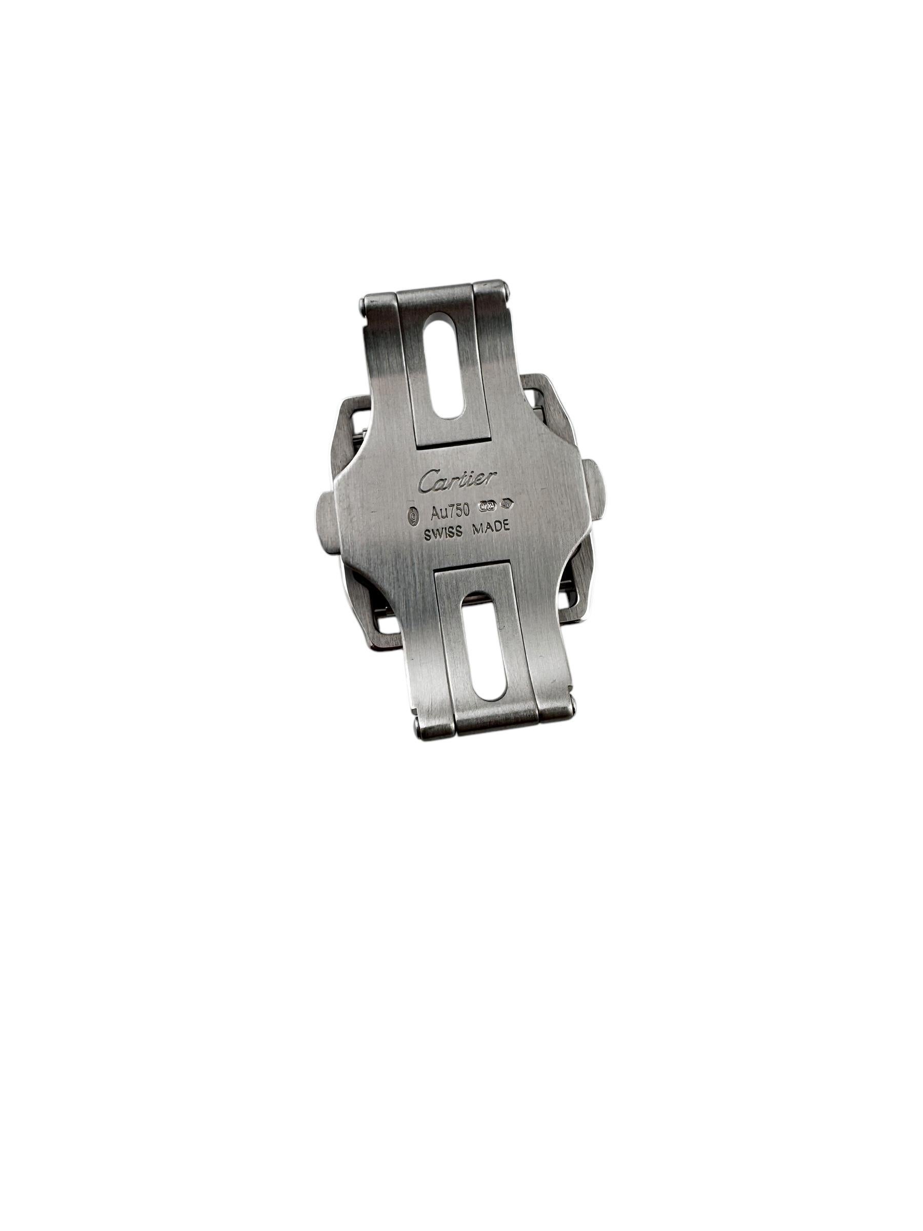 Women's Cartier Santos 18K White Gold Replacement Butterfly Folding Clasp #20663 For Sale