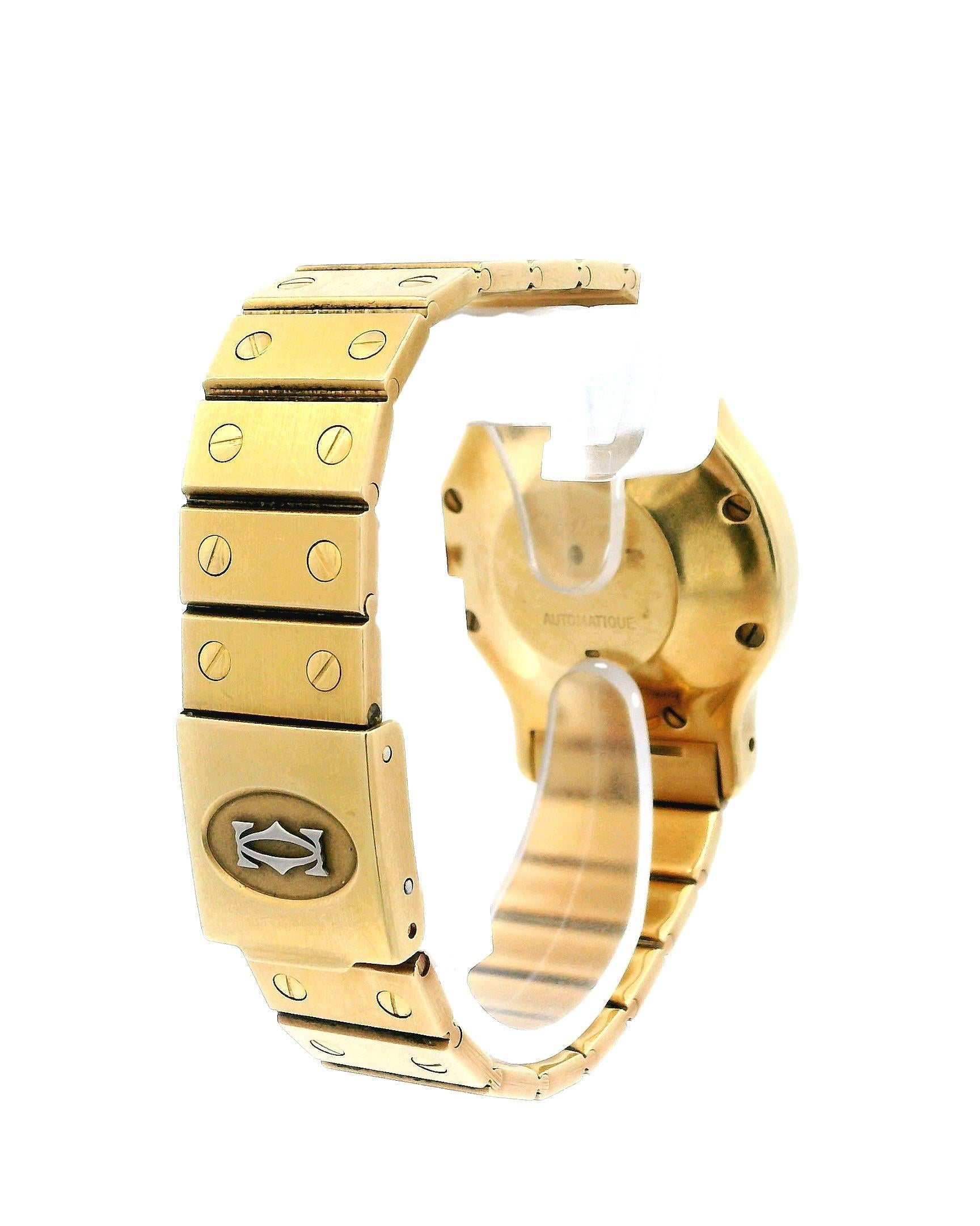 Cartier Santos: 18 Karat Gelbgold Damenuhr Santos für Damen oder Herren
