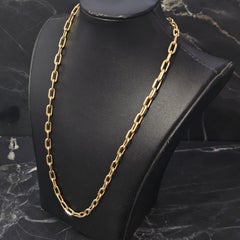 Cartier Santos 18k Yellow Gold Mens Chain Necklace 24" Link