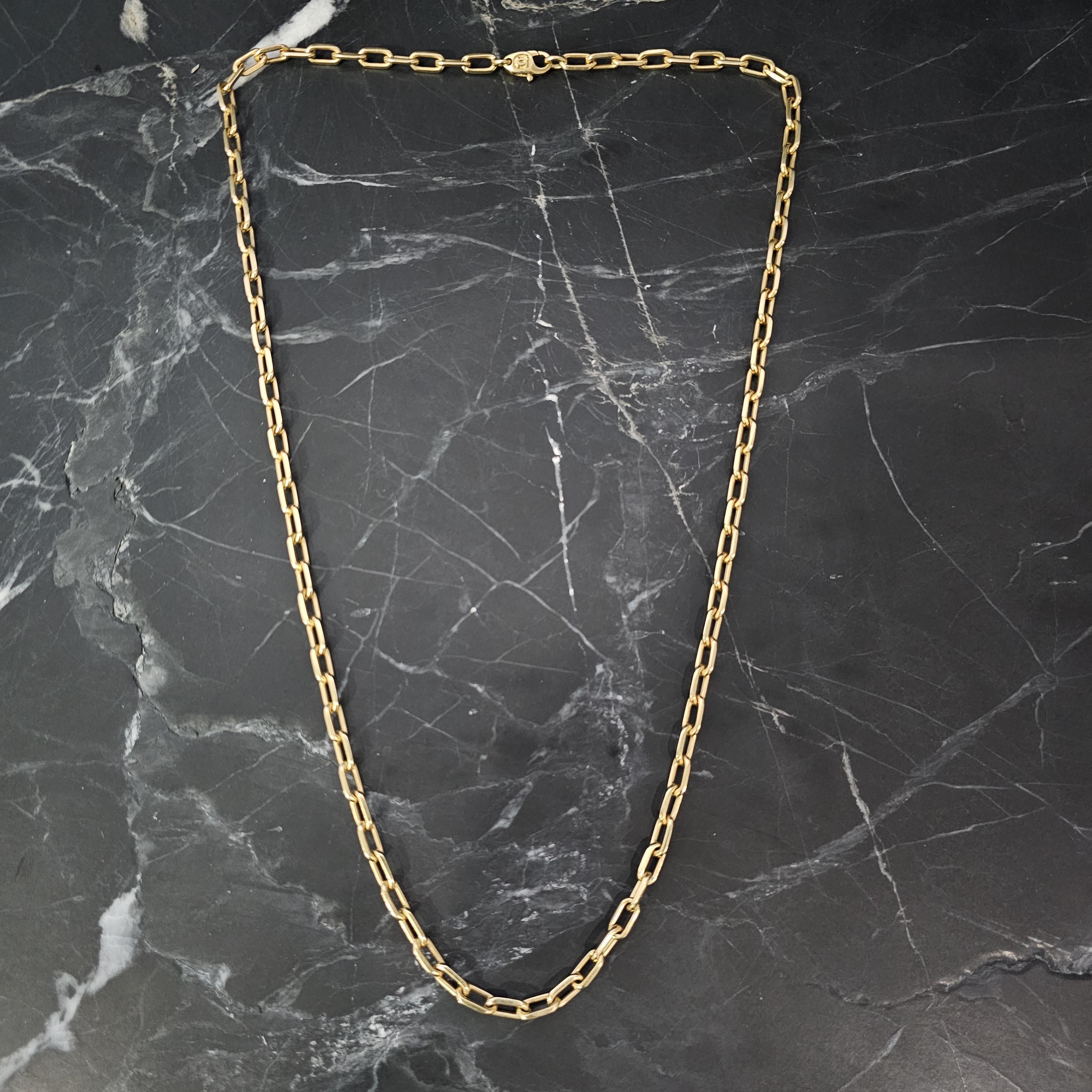 Cartier Santos 18k Yellow Gold Mens Chain Necklace 24