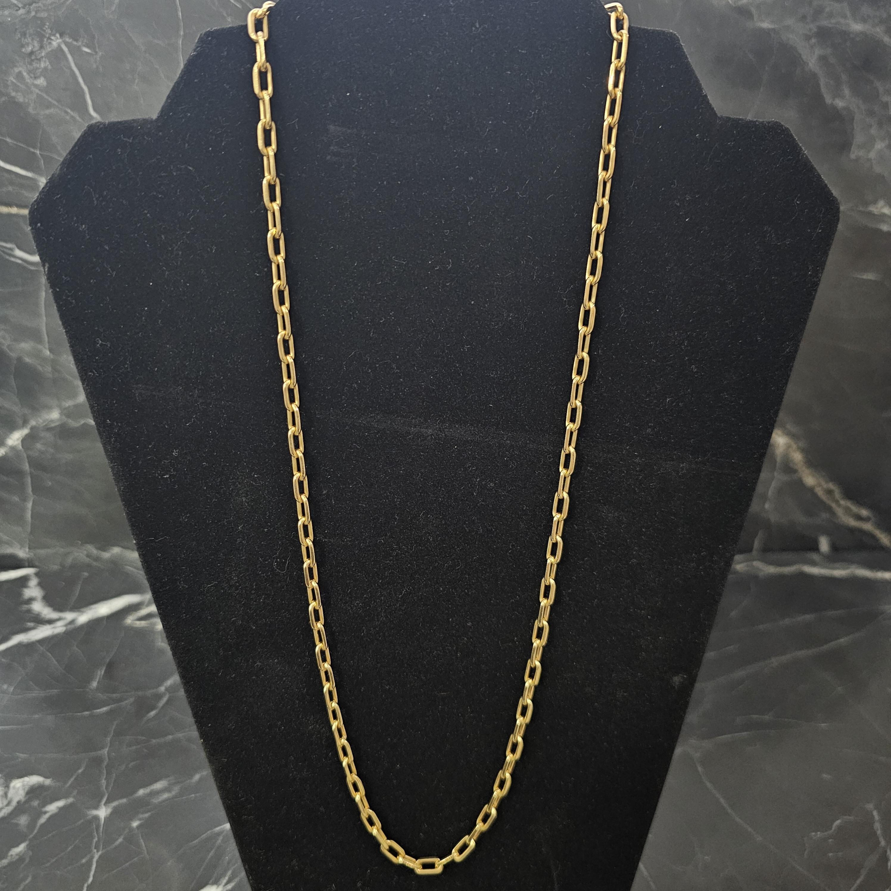 Men's Cartier Santos 18k Yellow Gold Mens Chain Necklace 24