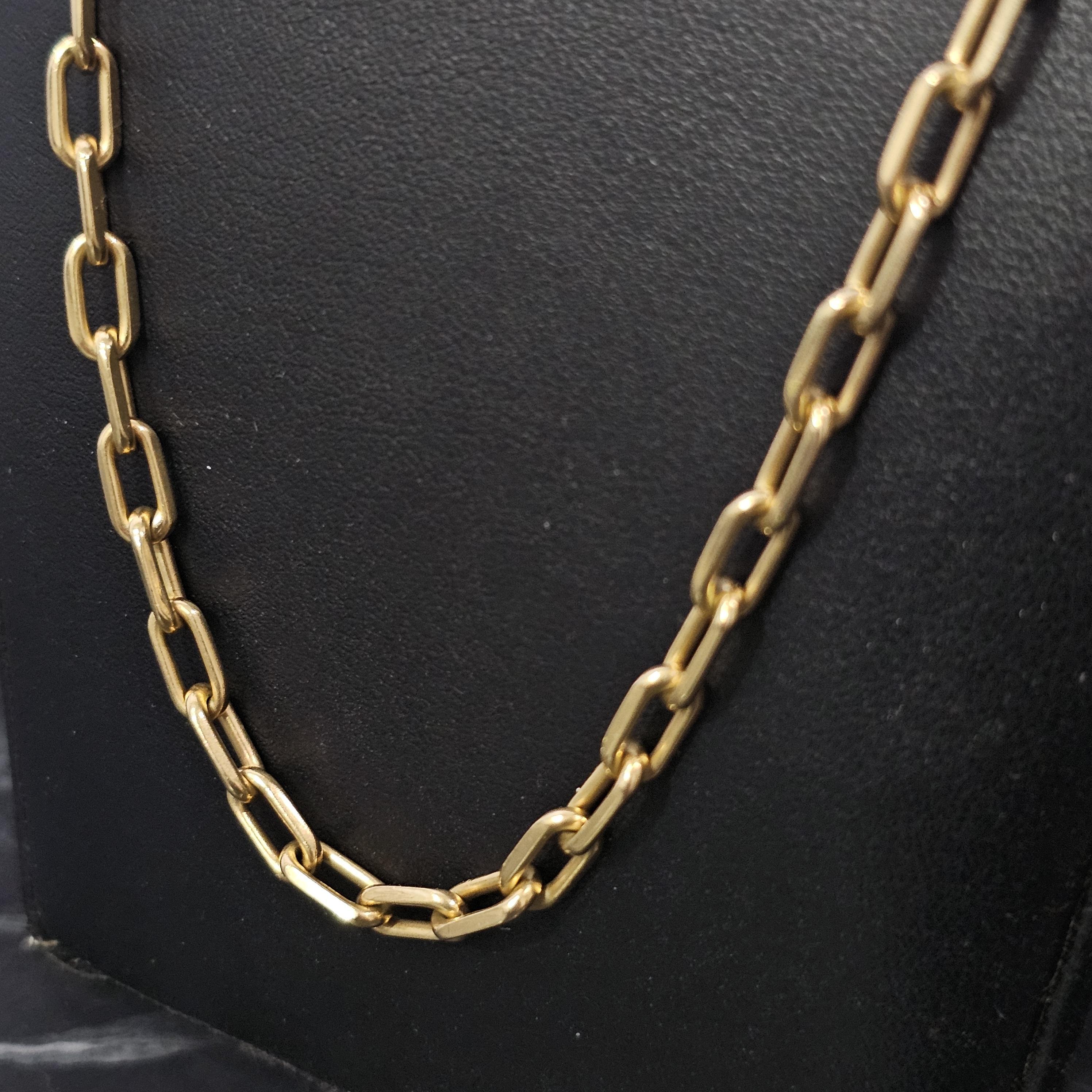 Cartier Santos 18k Yellow Gold Mens Chain Necklace 24