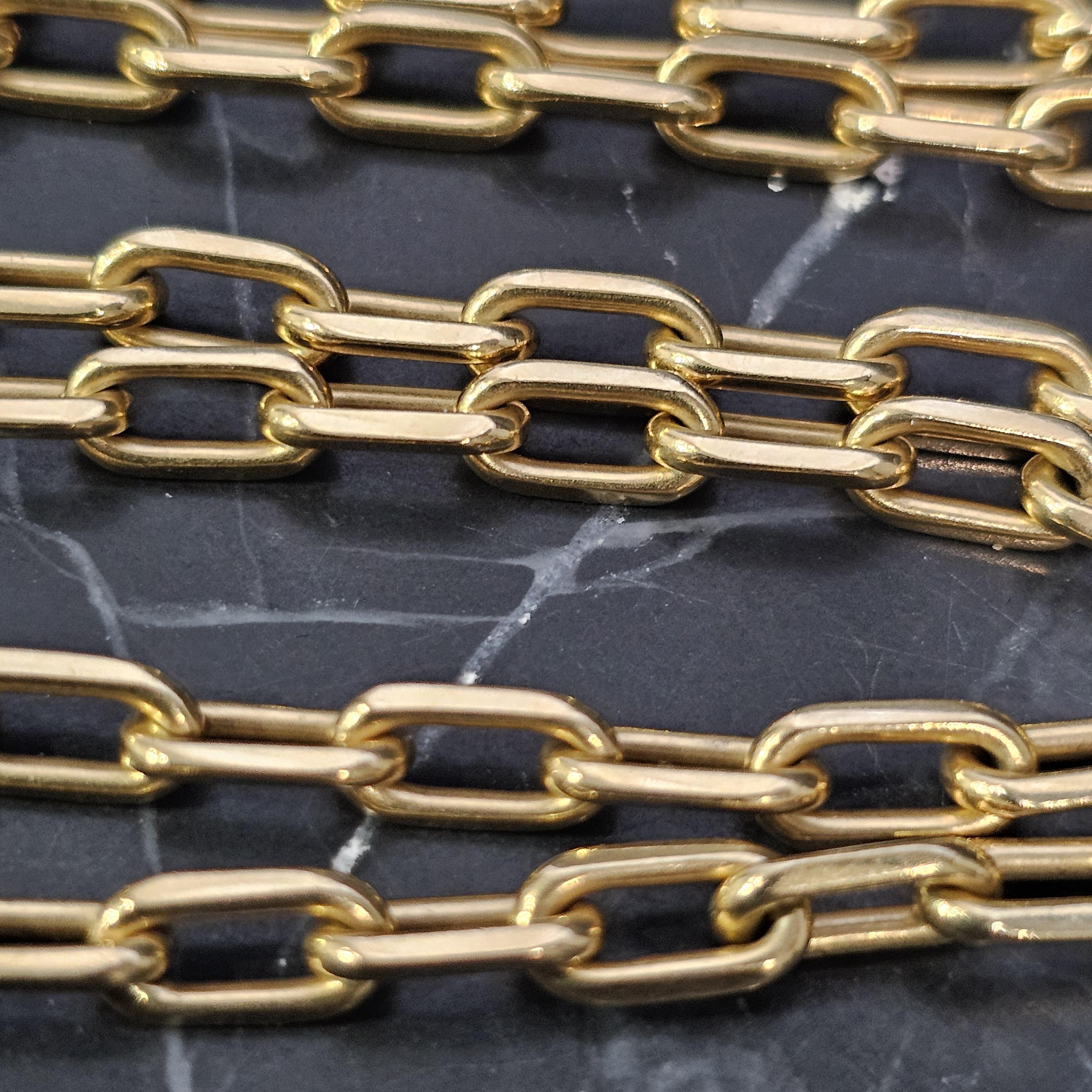 Cartier Santos 18k Yellow Gold Mens Chain Necklace 24