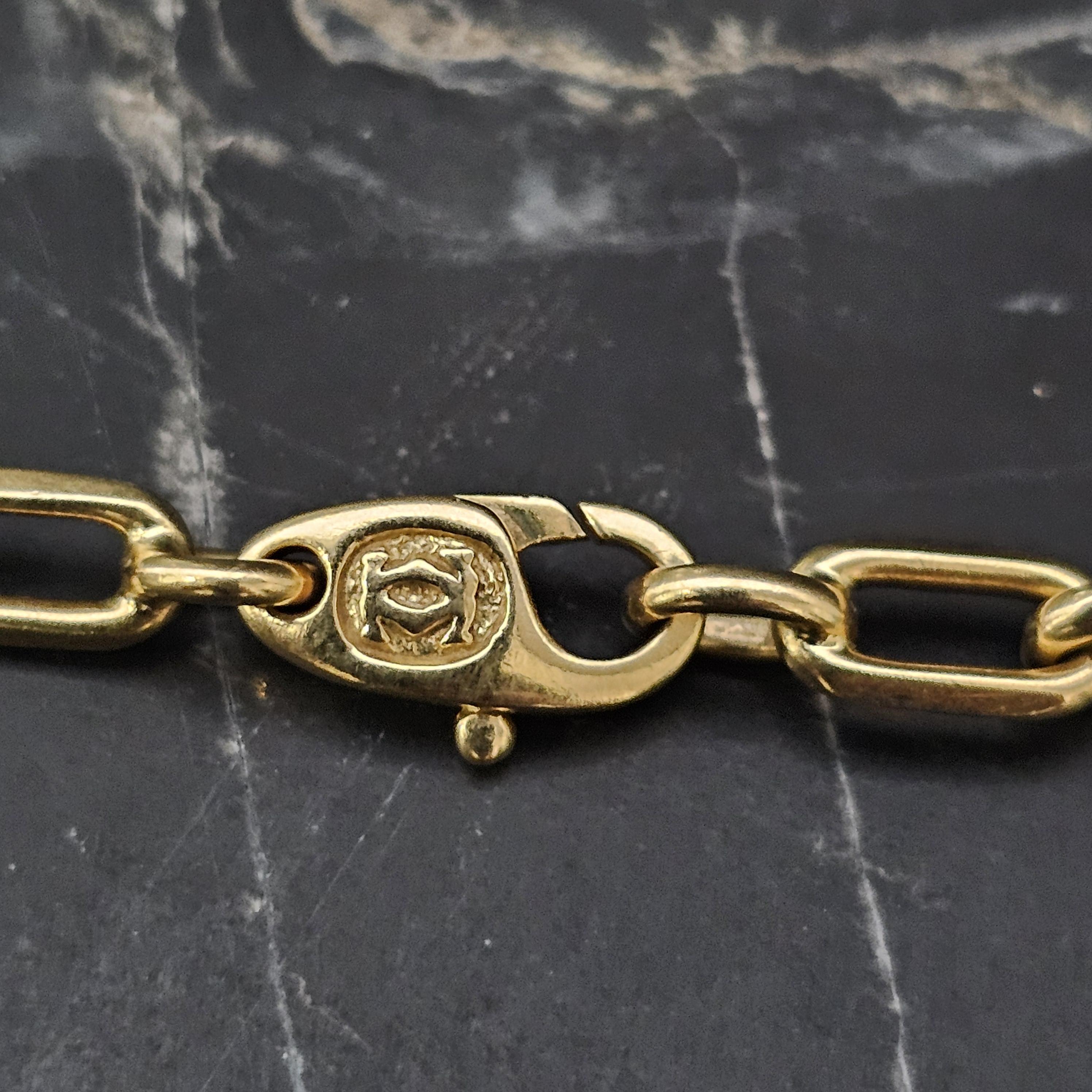 Cartier Santos 18k Yellow Gold Mens Chain Necklace 24