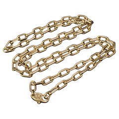 Cartier Santos 18k Yellow Gold Mens Chain Necklace 24" Link