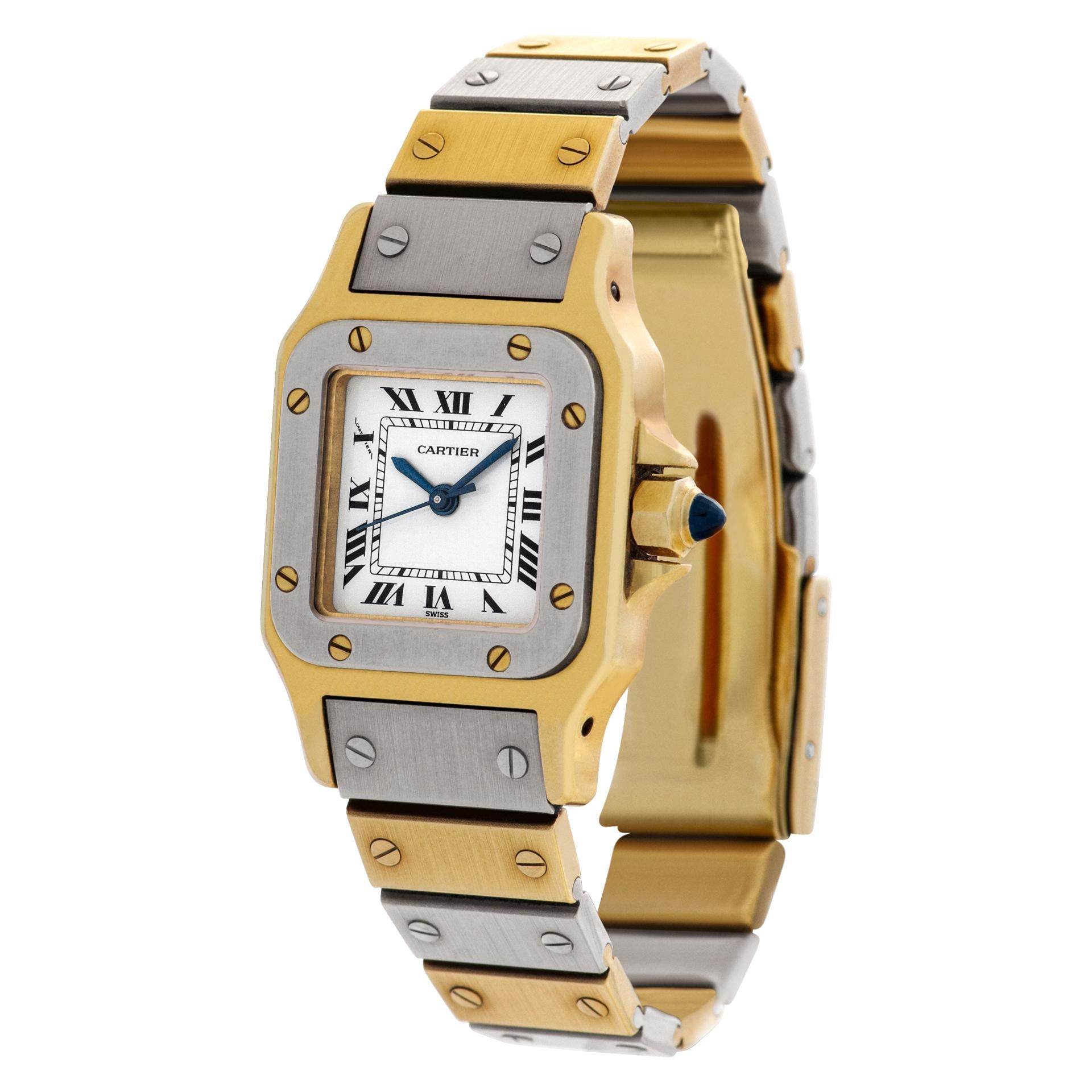 Unique & Limited! Cartier Santos in 18k white & yellow gold. Auto w/ sweep seconds. 24 mm case size. Fits 6.5 inches wrist. Circa 1990's. Fine Pre-owned Cartier Watch. Certified preowned Vintage Cartier Santos Limited Edition watch is made out of