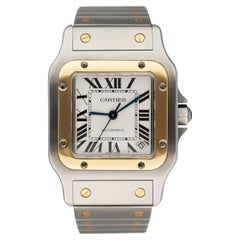 Cartier Santos 2823 18K Yellow Gold & Steel Mens Watch