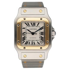 Cartier Santos 2823 18K Yellow Gold & Steel Mens Watch