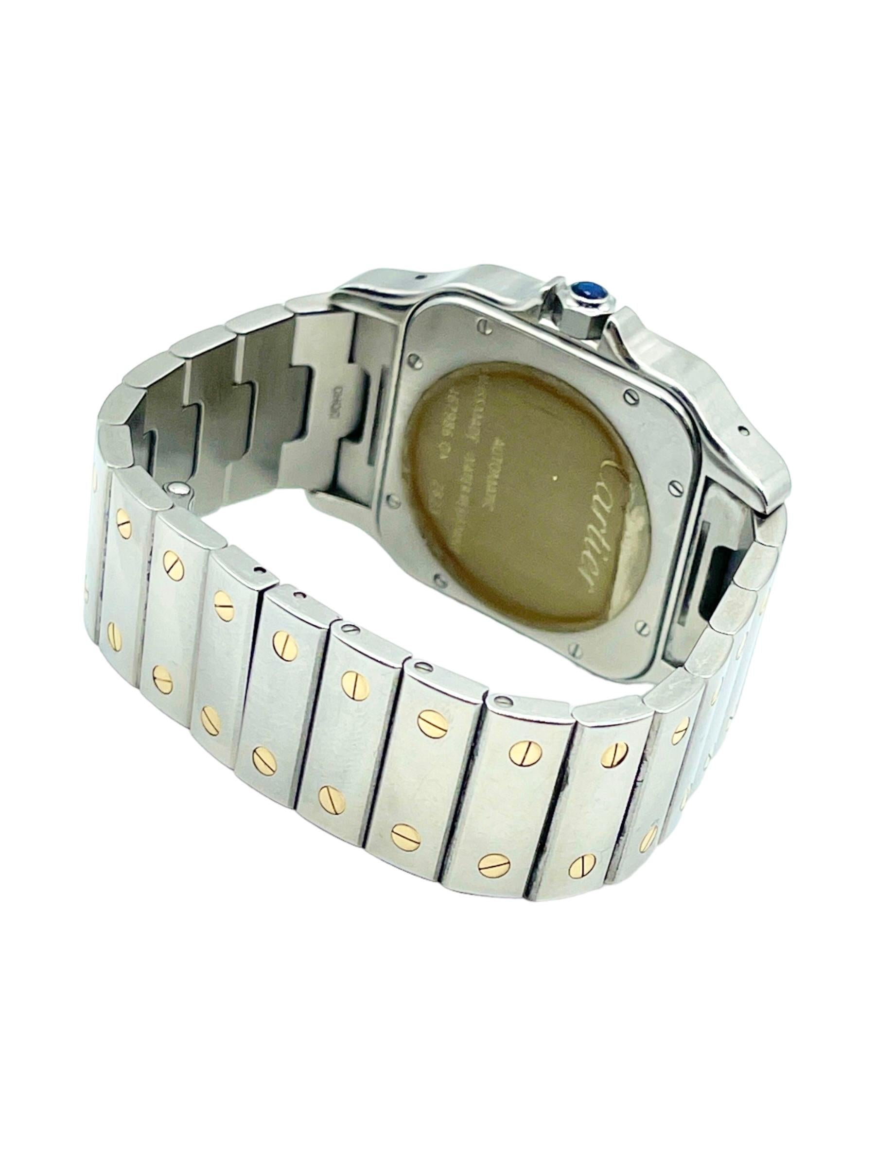 Cartier Santos 2823 34,5 mm Unisex-Uhr mit zweifarbiger Bi-Colour im Angebot 3