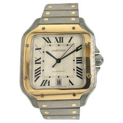 Cartier Santos 4072 in 18k Yellow Gold/Steel Watch  Large REF W2SA0009