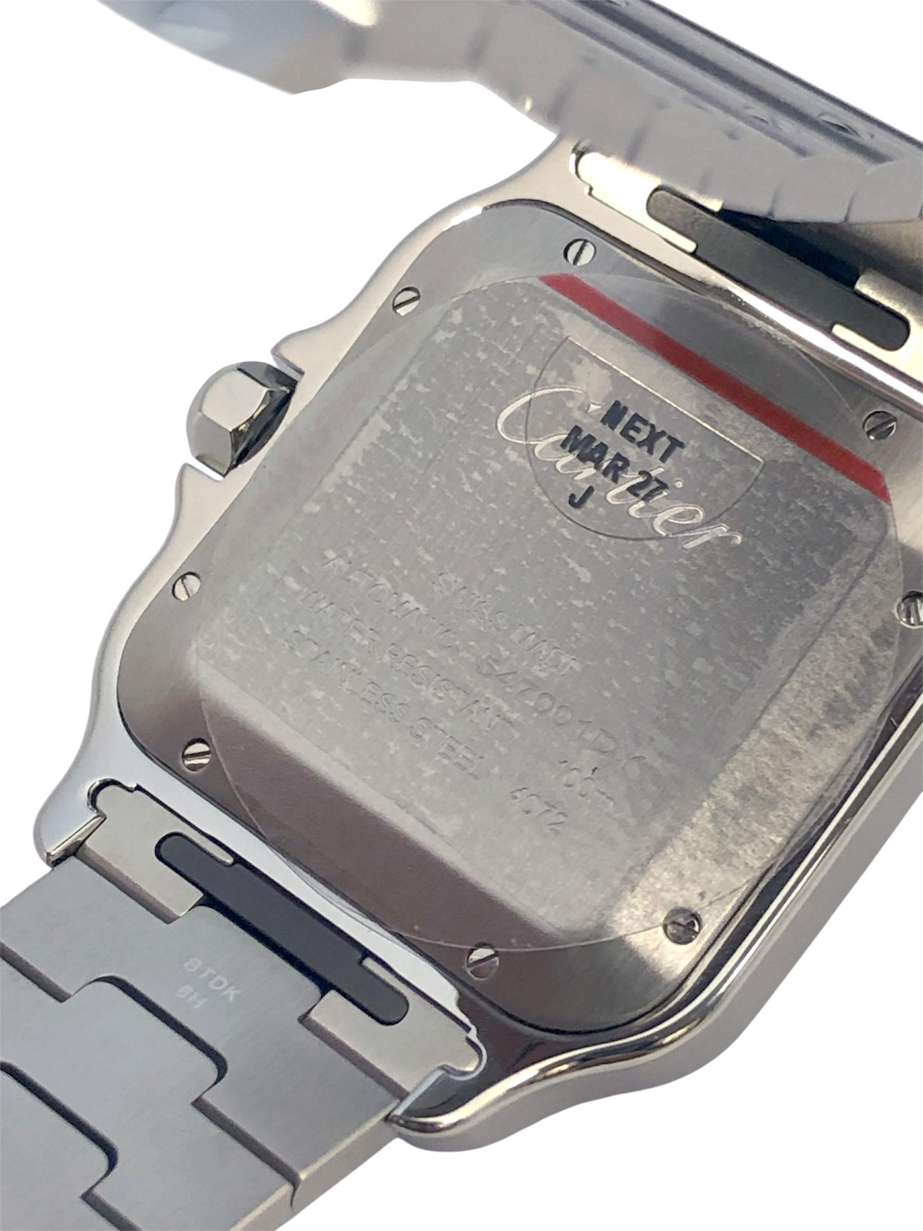 Cartier Santos 4072 Jumbo Steel Automatic Wrist Watch In Excellent Condition For Sale In Chicago, IL