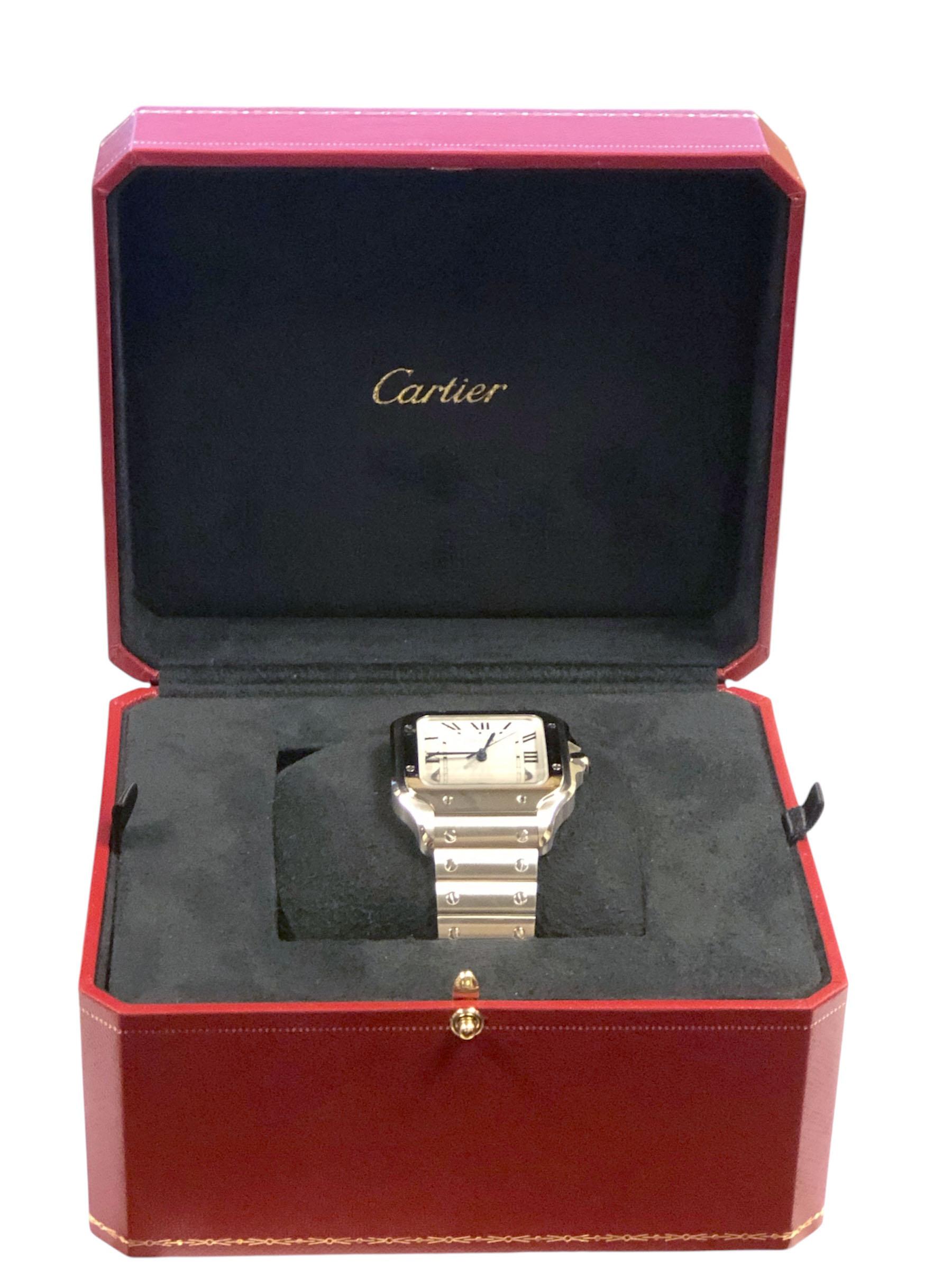 Cartier Santos 4072 Jumbo Steel Automatic Wrist Watch For Sale 1