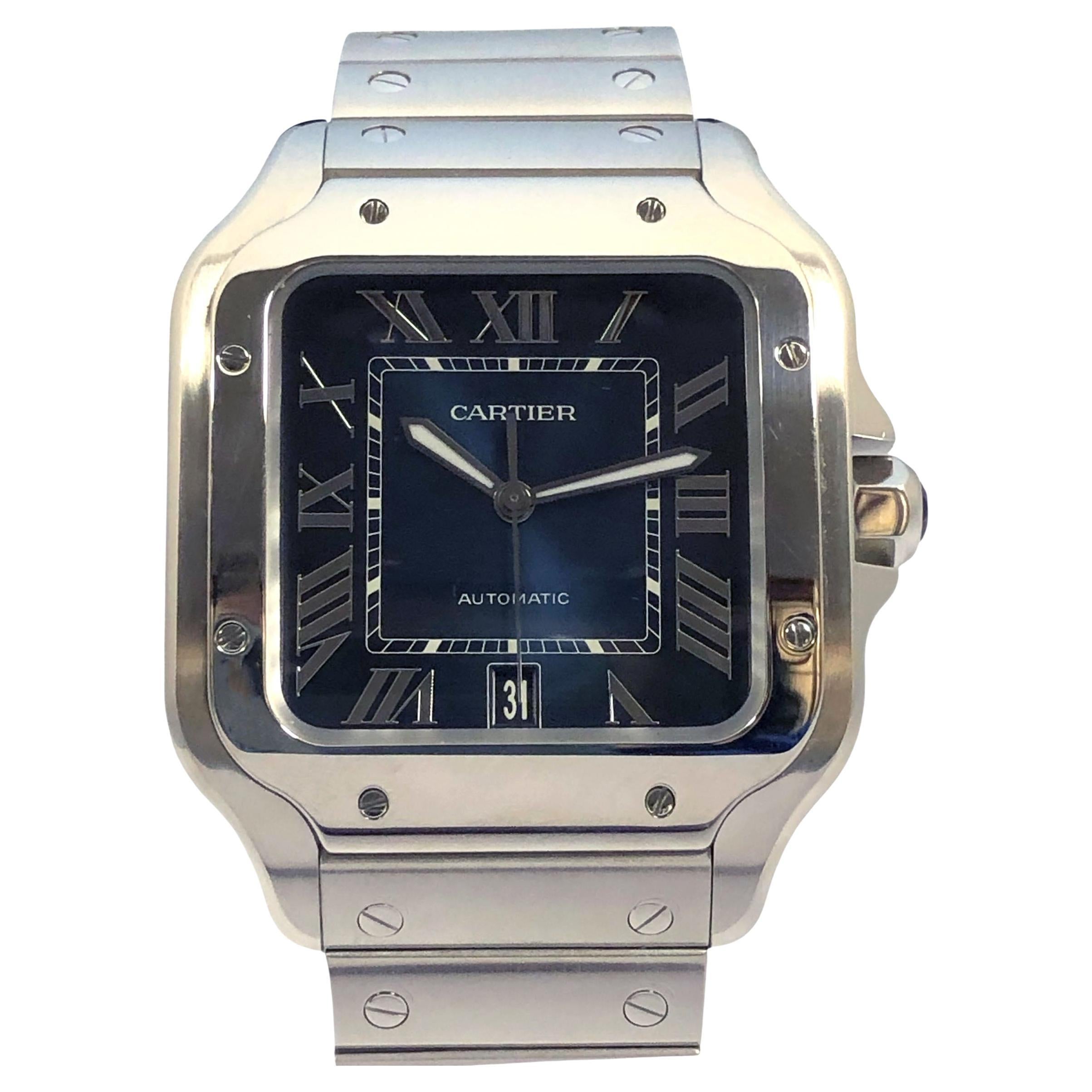 Reloj de pulsera automático Cartier Santos 4072 Jumbo de acero