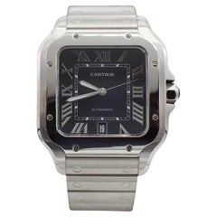Cartier Santos 40MM Automatic Stainless Steel Navy Blue Dial Watch WSSA0030