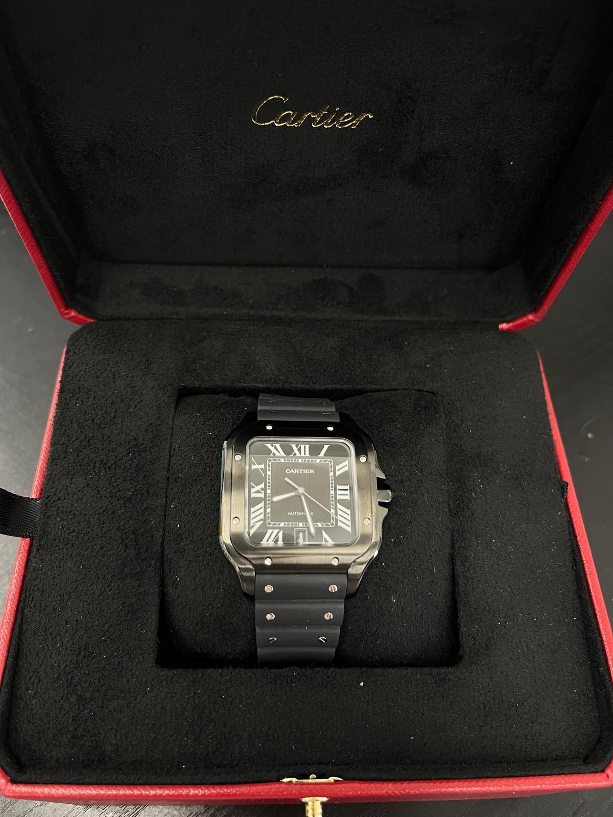 Cartier Santos 40mm Schwarz Stahl Uhr Ref. 271397BX Herren