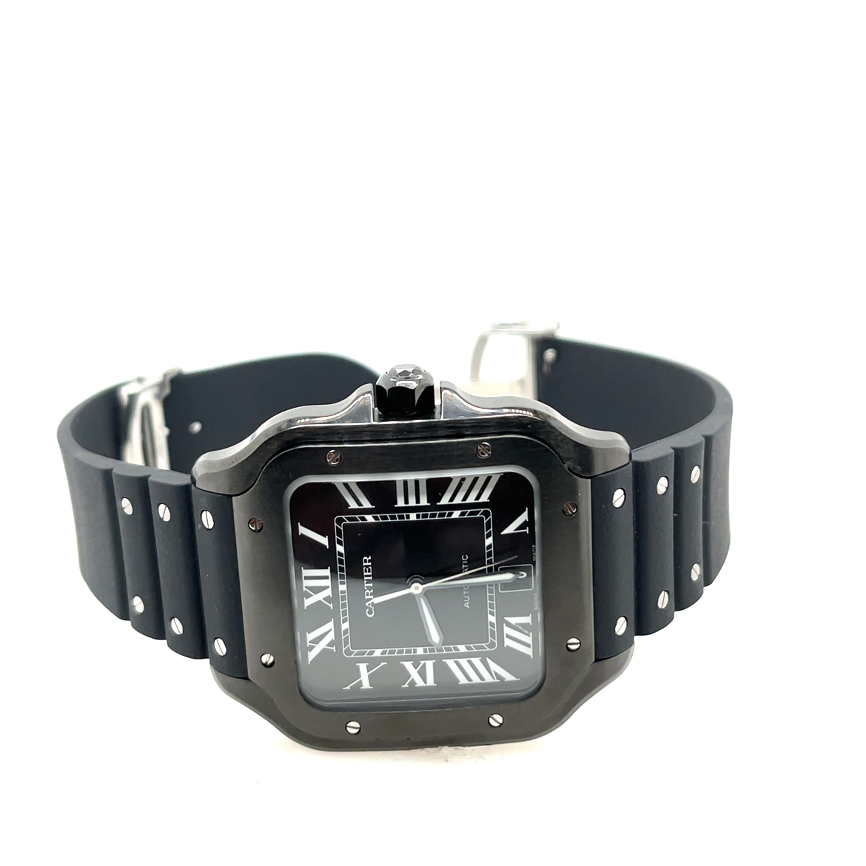 Cartier Santos 40mm Schwarz Stahl Uhr Ref. 271397BX 2
