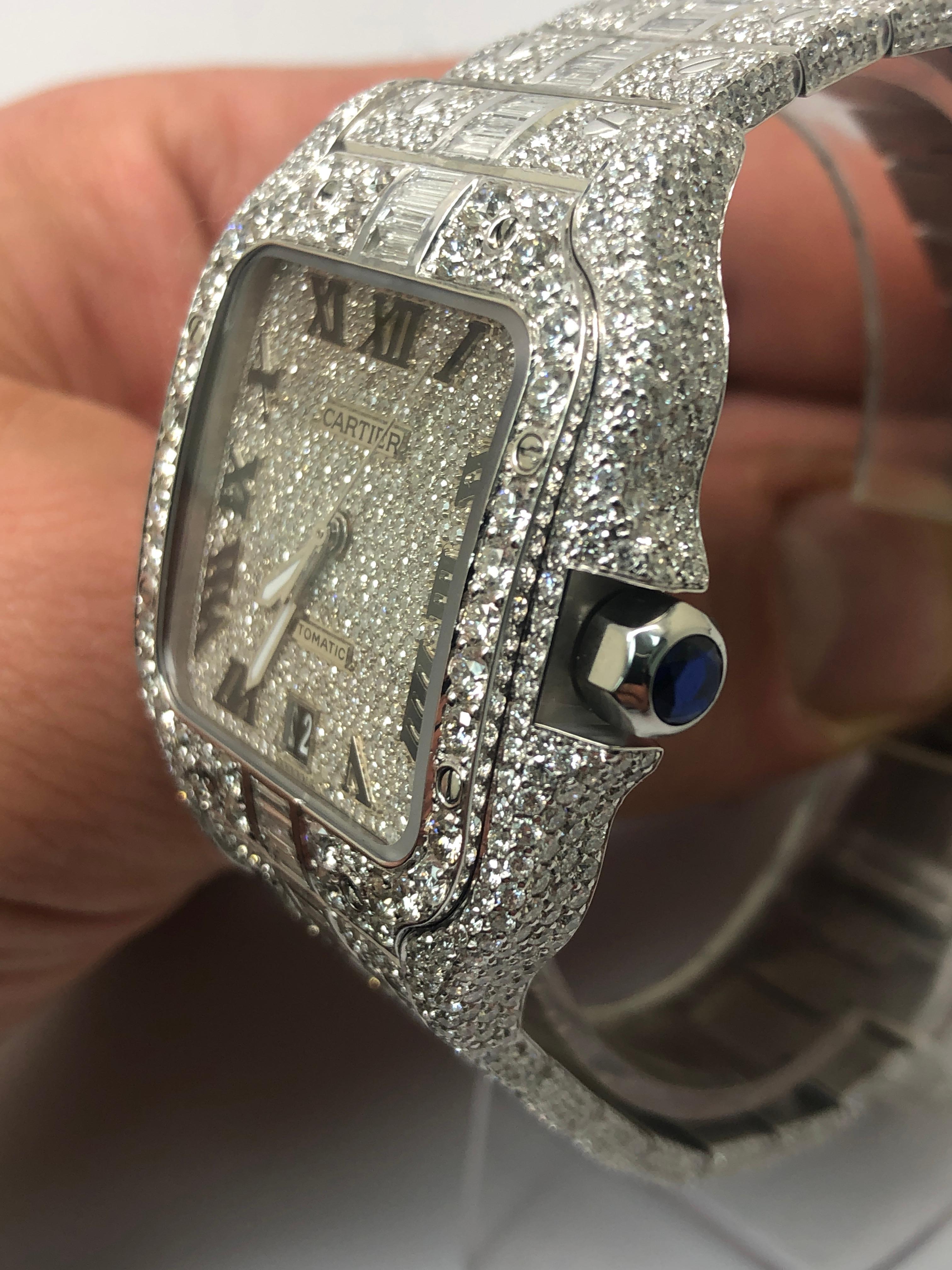 iced out cartier watch