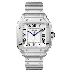 Cartier Santos White Dial Large Model Stainless Steel Men's Watch WSSA0018