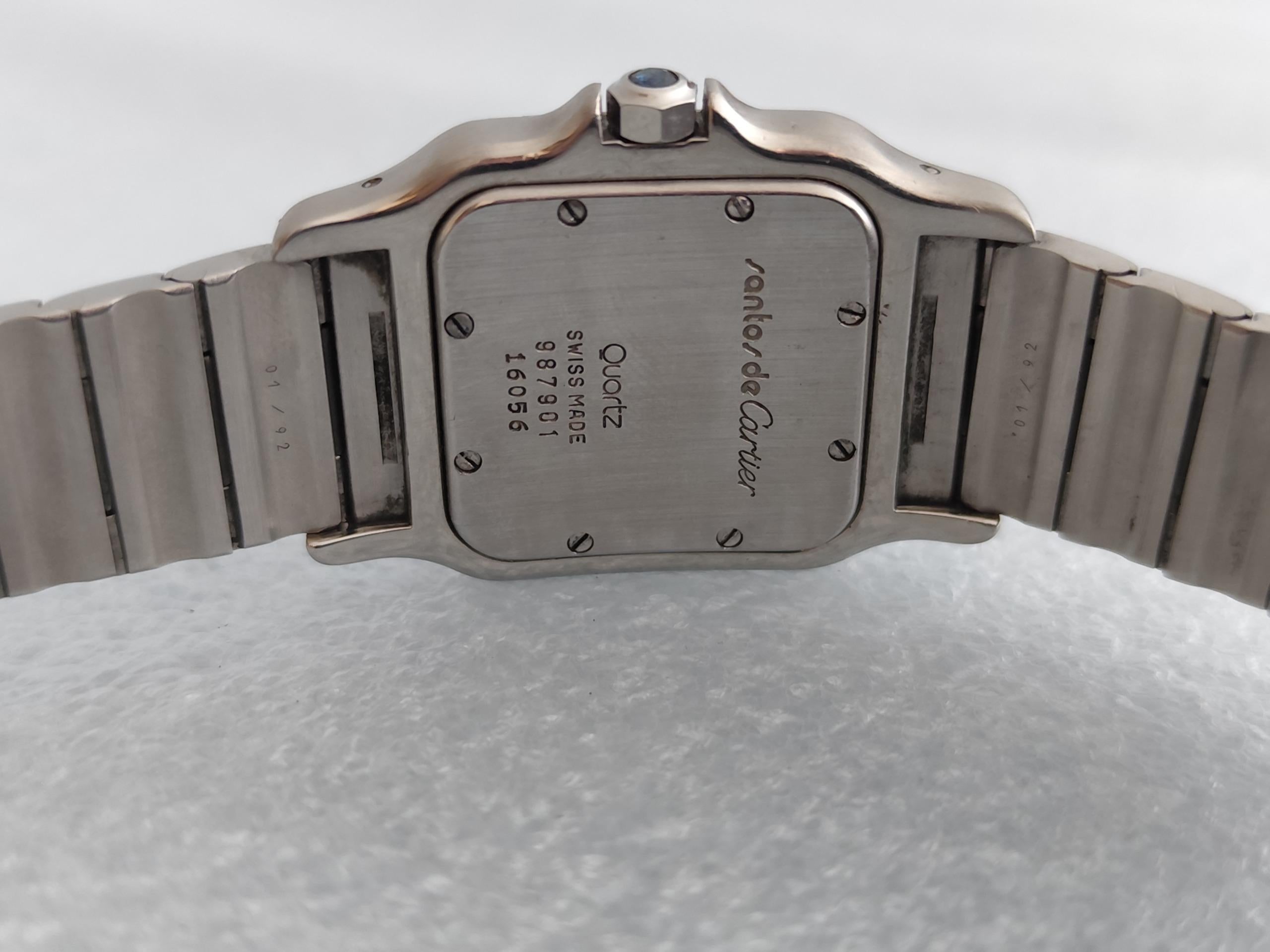Cartier Santos 987901 Galbée Rare Dial Stainless Steel 29mm Watch In Original B For Sale 11