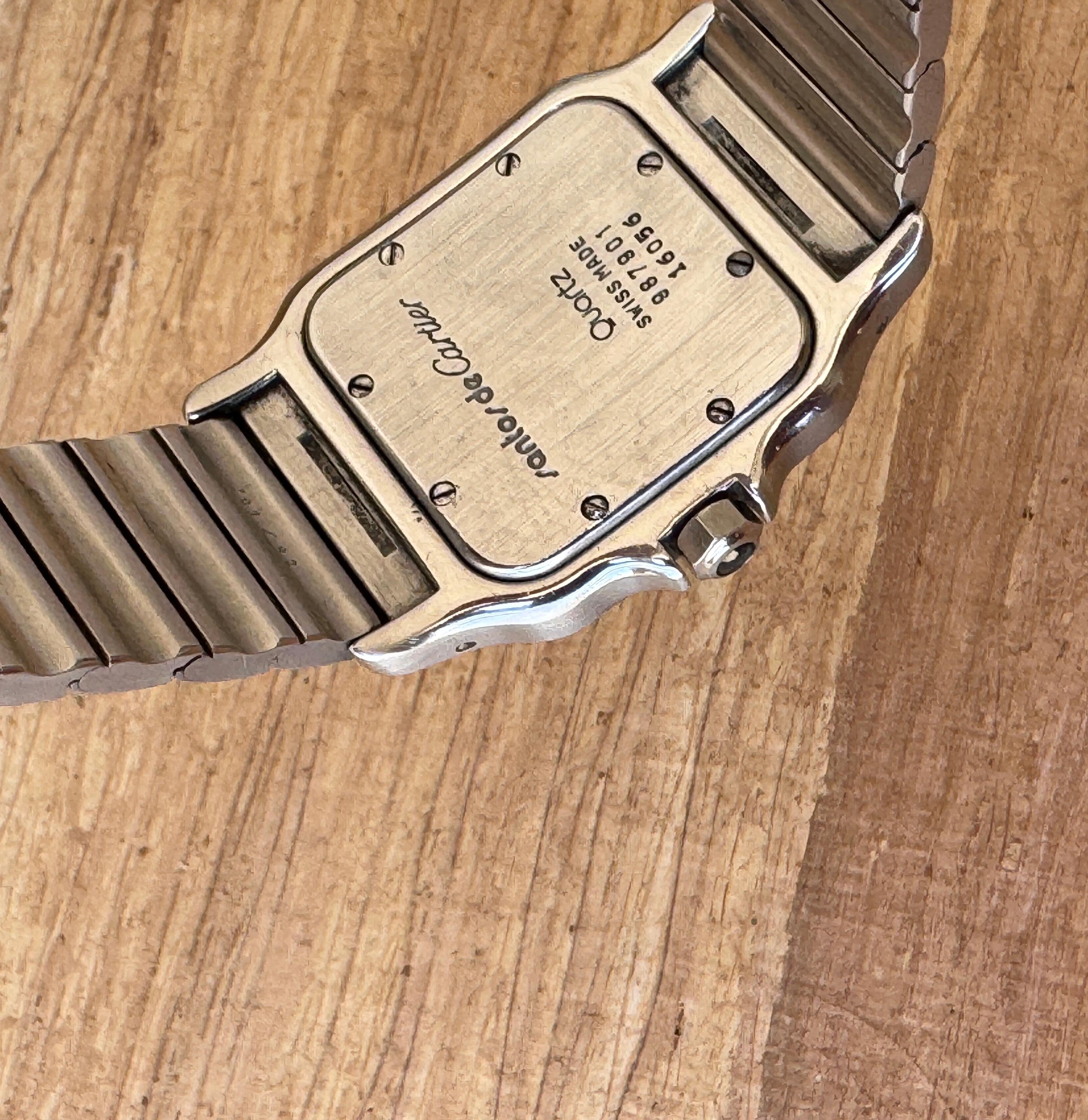 Cartier Santos 987901 Galbée Rare Dial Stainless Steel 29mm Watch In Original B For Sale 14