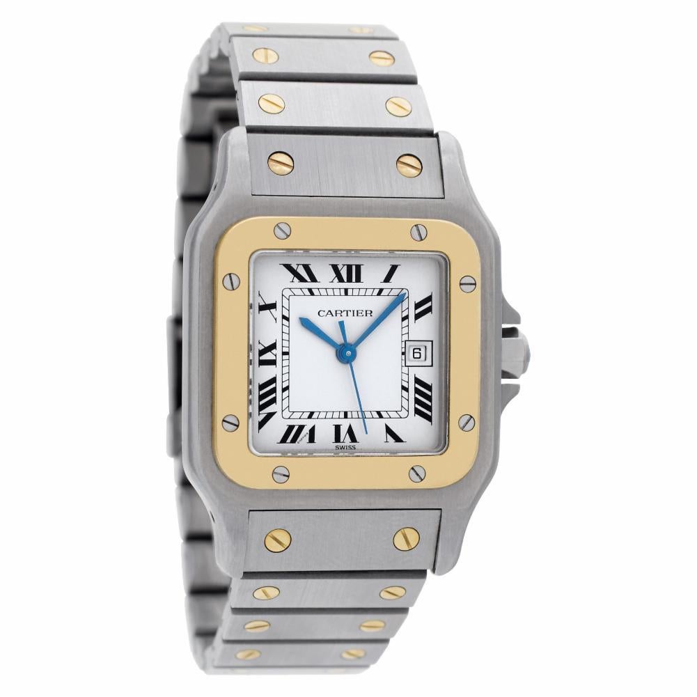 Cartier Santos ac 23.80, White Dial, Certified and Warranty In Excellent Condition In Miami, FL