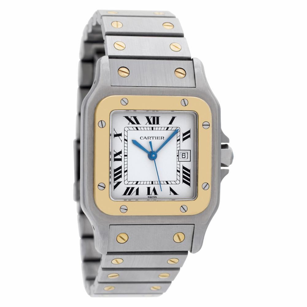 Montre Cartier Santos ac 23,80, cadran blanc, certifié et garantie Excellent état à Miami, FL