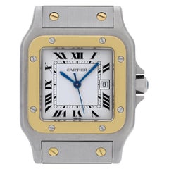 Cartier Santos, ac 23,80, weißes Zifferblatt, zertifiziert und mit Garantie