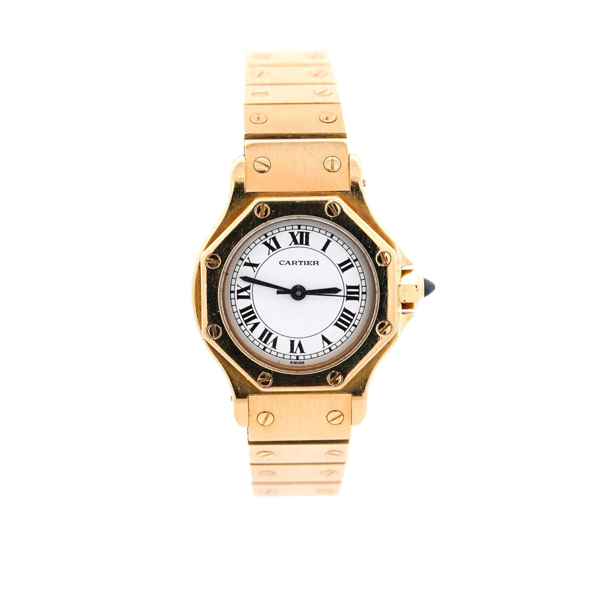 Montre Femme Cartier Santos Automatic Or 18K Cadran 25mm 60045 en vente 5