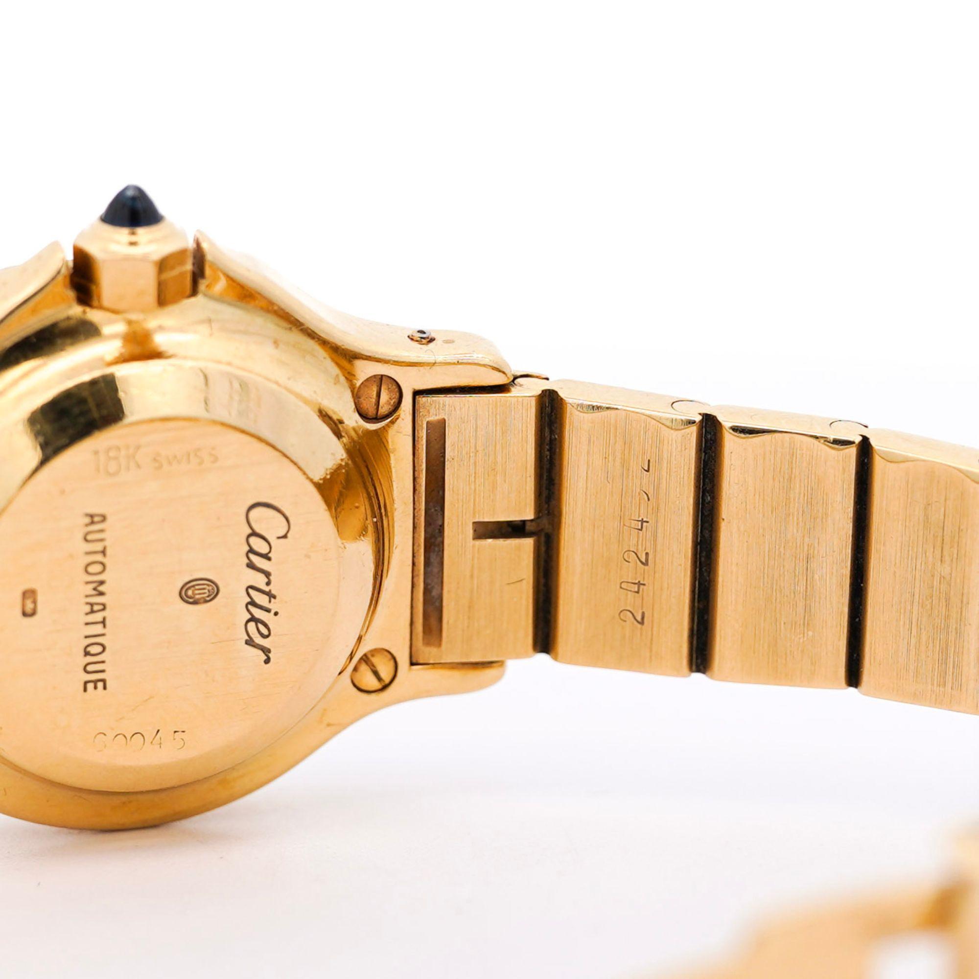 Montre Femme Cartier Santos Automatic Or 18K Cadran 25mm 60045 en vente 2