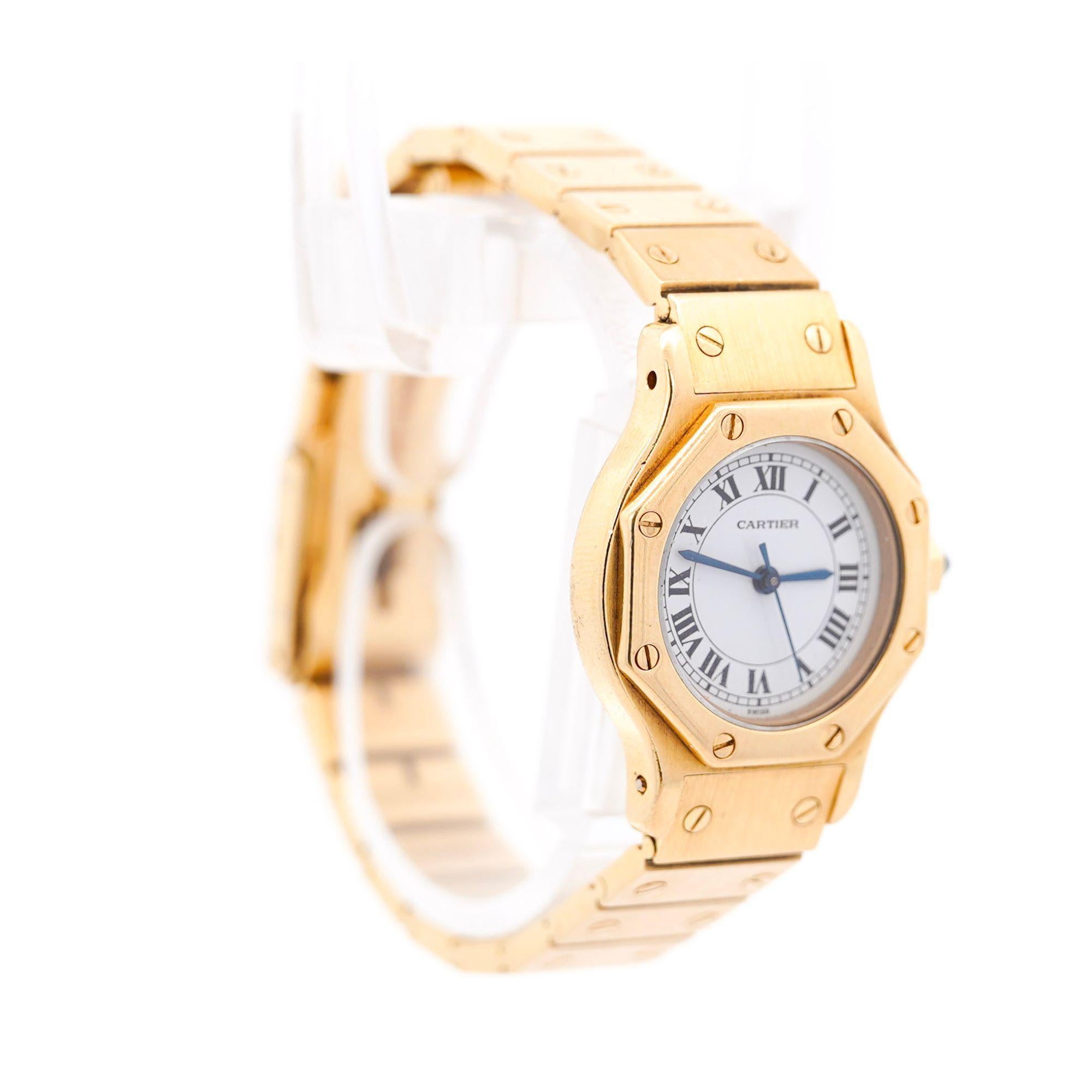 Montre Femme Cartier Santos Automatic Or 18K Cadran 25mm 60045 en vente 3