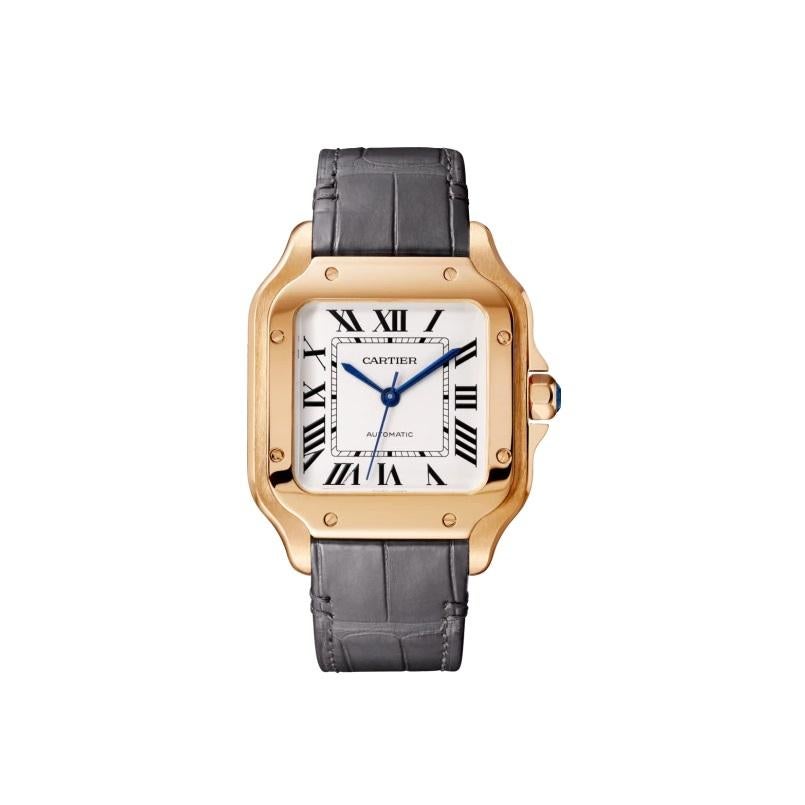Cartier Santos Automatic Medium Model Rose Gold Watch WGSA0028 In New Condition In Wilmington, DE