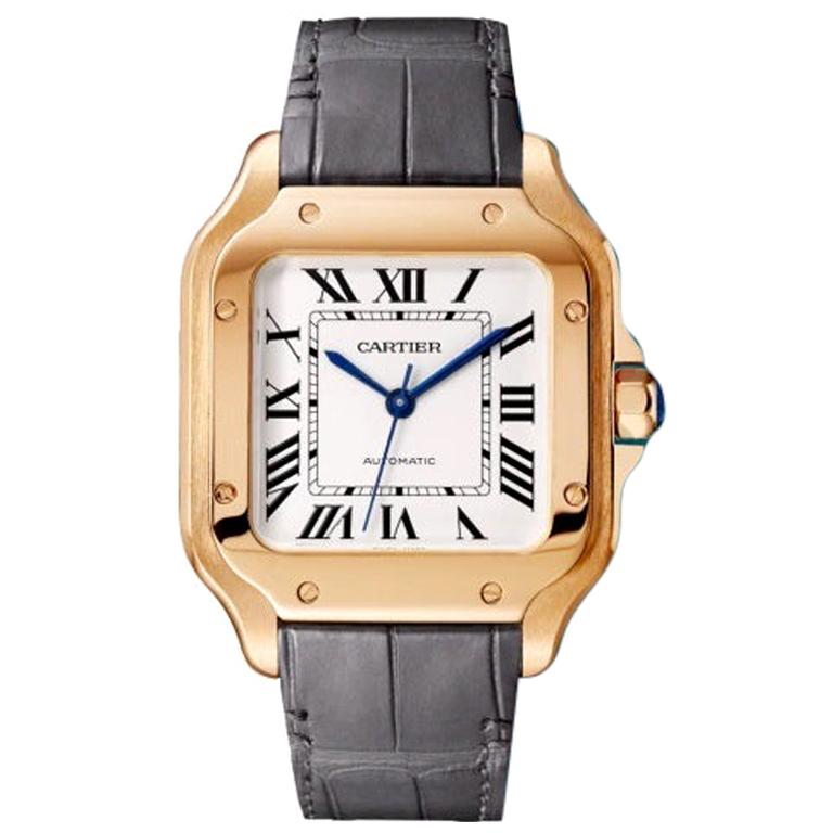 Cartier Santos Automatic Medium Model Rose Gold Watch WGSA0028