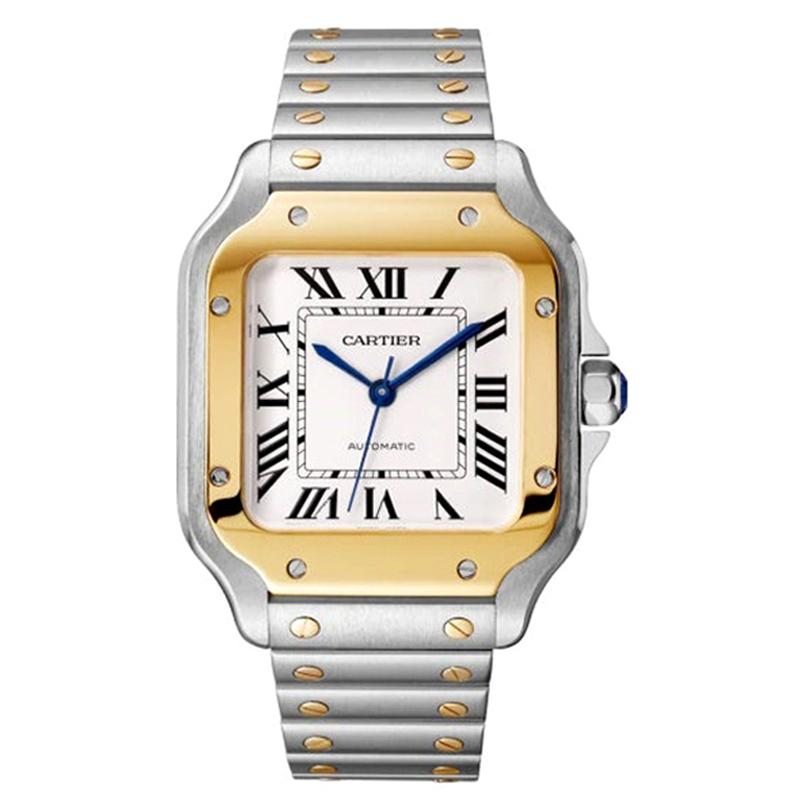 Cartier Santos Automatic Medium Model Yellow Gold & Steel Watch W2SA0016